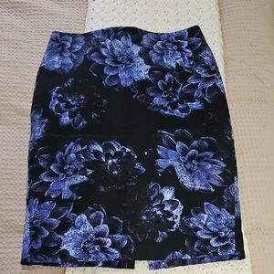 Floral Black and Blue Skirt